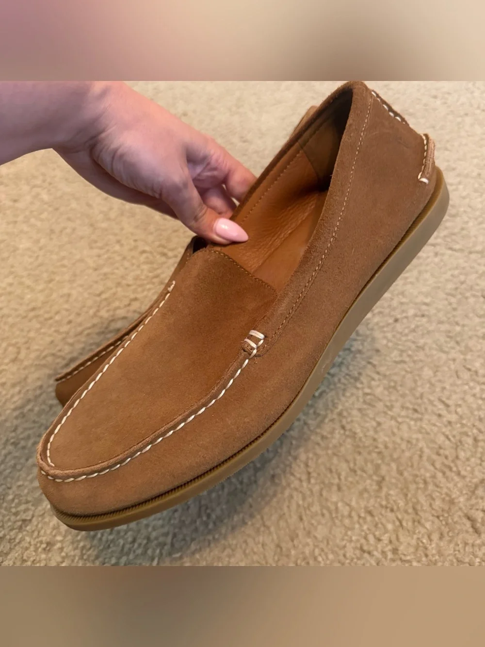 Frye Men’s Loafers Brown Suede Leather Slip On Shoes Size 10.5